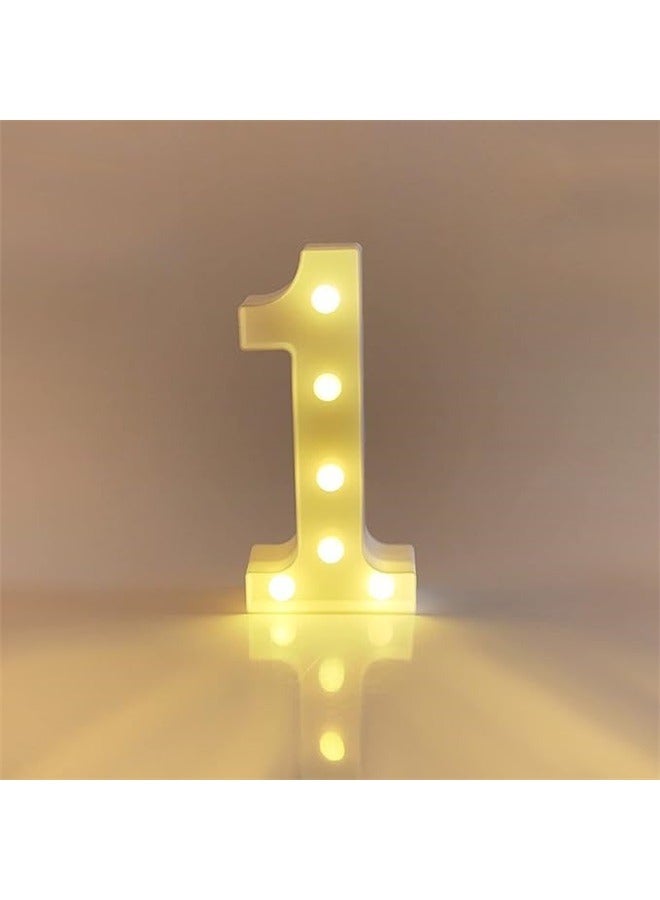 Light Up Numbers, Decorative Lighted Letters, Battery Powered Led Marquee Numbers for Party, Bar, Night Light, Home Decor(Number 1) - Image 4
