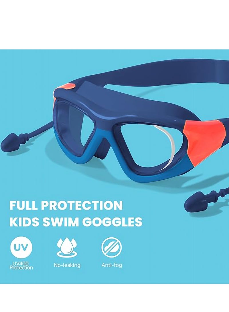 Relex Unisex kids Swim Goggles Anti-Fog Swimming Goggles for Age 6-12, No-Leak Pool Goggles for Boys Girls (Dark Blue) - Image 4