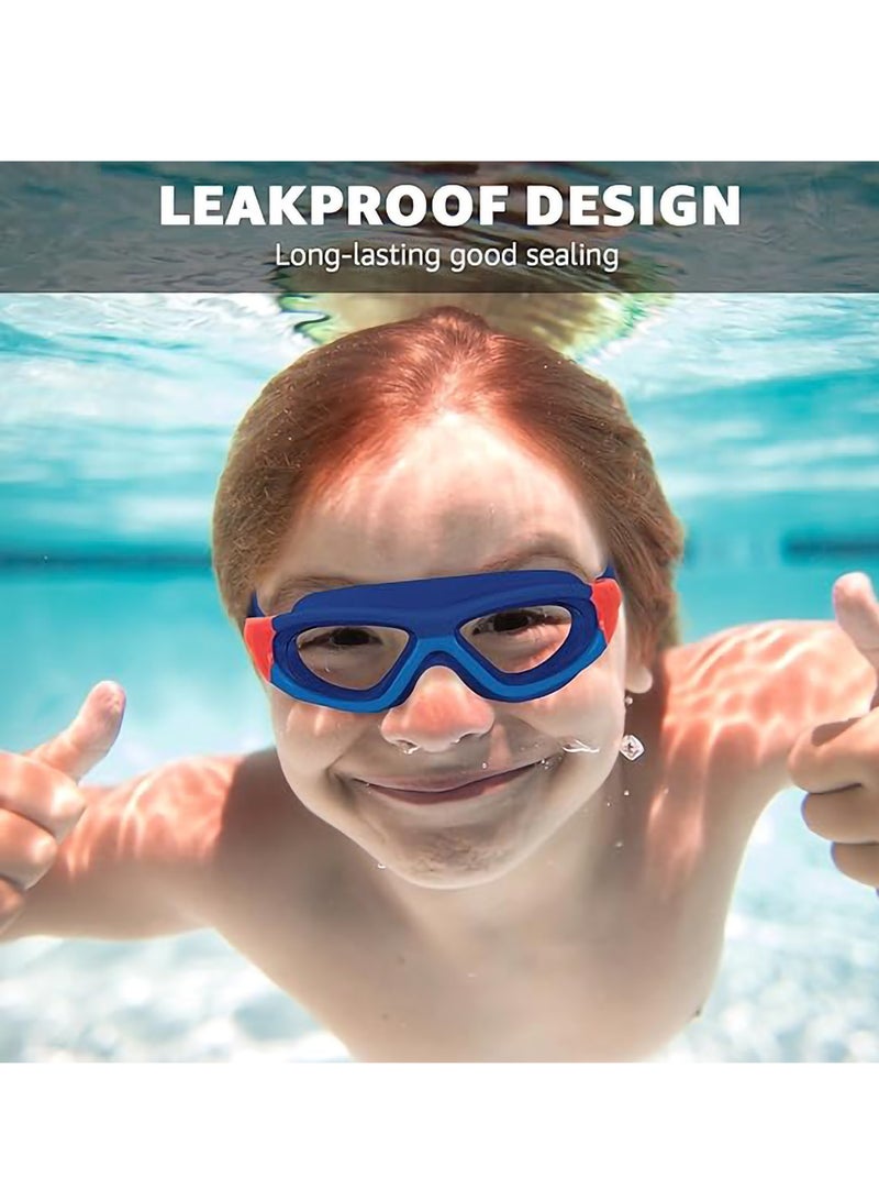 Relex Unisex kids Swim Goggles Anti-Fog Swimming Goggles for Age 6-12, No-Leak Pool Goggles for Boys Girls (Dark Blue) - Image 5