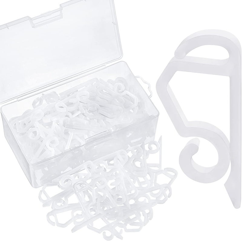 Marsui 120 Pieces Christmas Light Clips Outdoor Gutter Hooks Plastic Seasonal Weatherproof Clips Holiday Fence Hooks for Christmas Roof Tree Outside Hanging String Lights (White) - Image 1