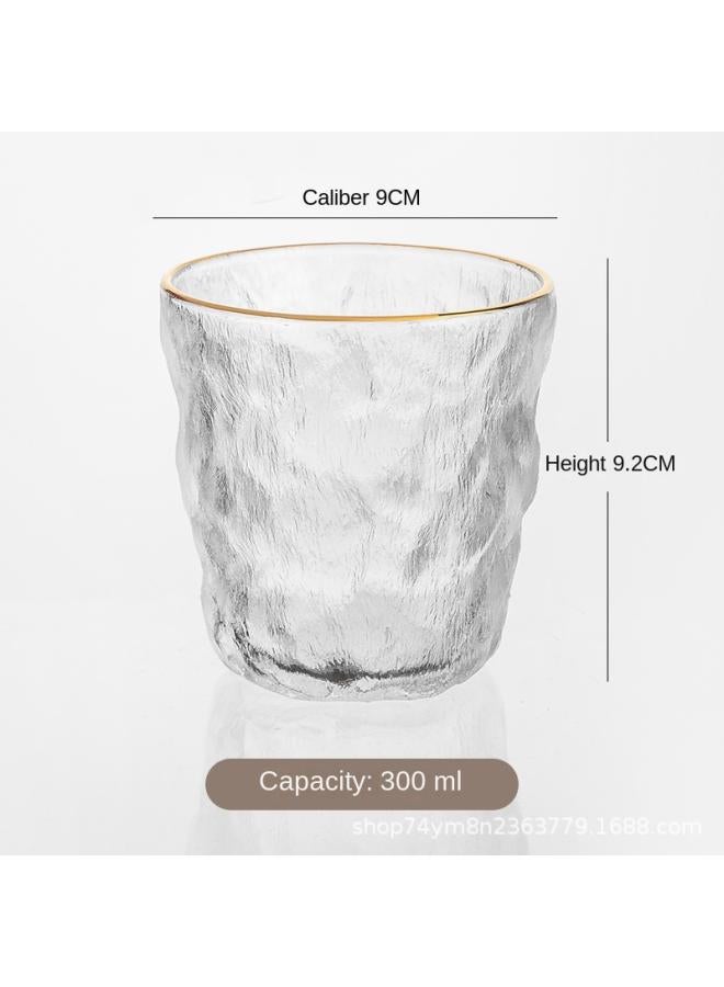Lead-free Glass Cup Household Water Cup Thickened Glacier Cup Whiskey Wine Cup Tea Cup Fruit Juice Milk Coffee Cup 
