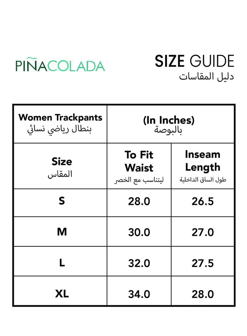 PINACOLADA Women's Light Grey Striped Trackpants
