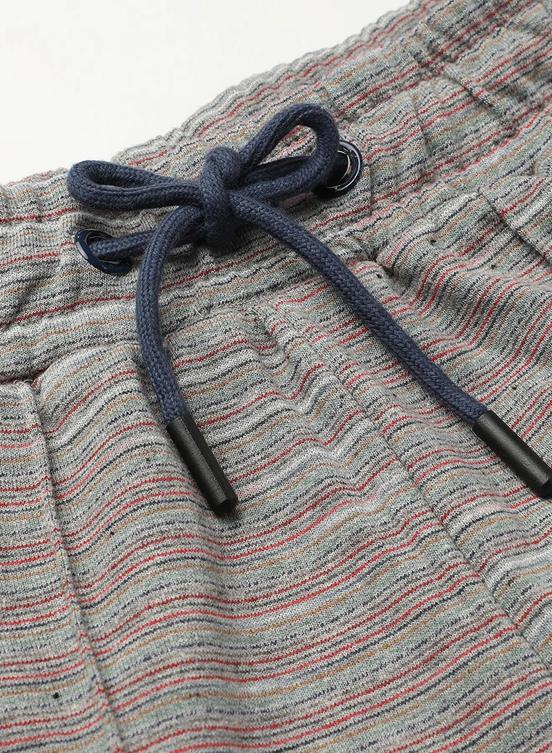 PINACOLADA Women's Light Grey Striped Trackpants