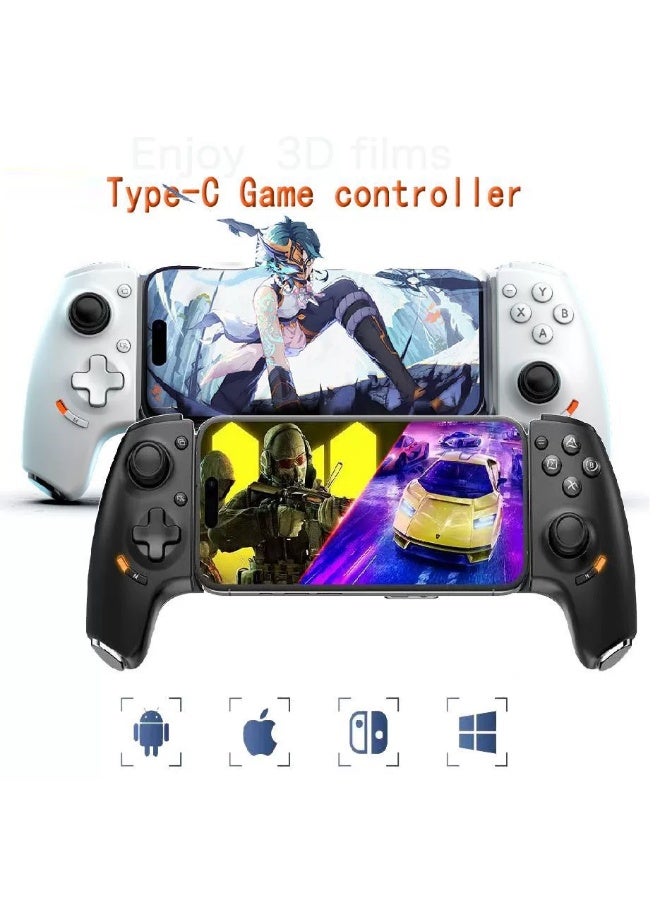 Gamwing وحدة تحكم ألعاب كلاسيكية قابلة للتمدد Gamwing Aobing Max Type-C سلكية وبلوتوث بحجم مشبك 4.5-7.5 بوصة لأجهزة Android / iOS / PC / Switch Steam / Xbox / PS مع عصي تحكم Hall / زناد Hall / وظيفة Turbo/Auto / أزرار خلفية ماكرو / قبضة مضادة للانزلاق / فتحات تبريد / جاك صوت 3.5 مم - Image 2