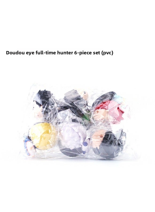 Hand-made Q Version Full-time Hunter Hand-made Anime Peripheral Little Jie Qi Xisuo Coola Pickup Truck Decoration Model Blind Box-Color:Doudou Eye Full-time Hunter 6-Piece Set (PVC)  - Image 4