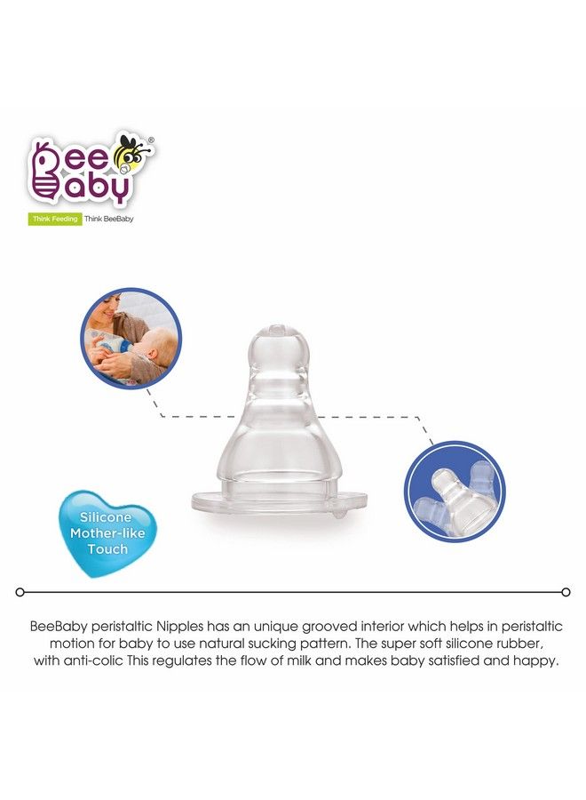 Beebaby Basic Slim;Regular Neck Baby Feeding Bottle With Fast Flow Anti Colic Nipple Infants;New Born;Toddlers 100% Bpa Free 250 Ml ; 8 Oz. (Blue) 8 Months + - Image 5