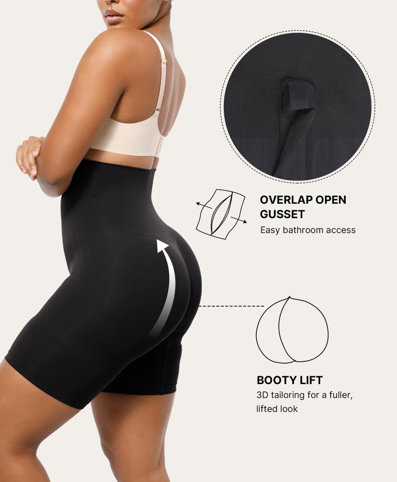 SHAPELLX Fajas Colombianas Moldeadoras Shapewear for Women Tummy Control Butt Lifting Shorts Faja Body Shaper Black XL - Image 4