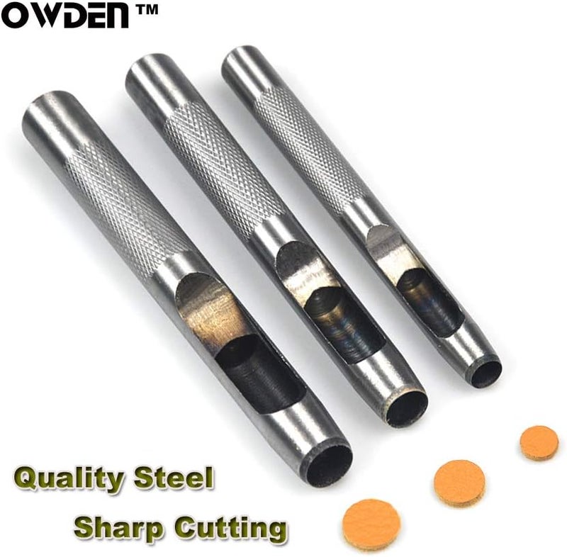 OWDEN 6 Pieces Hollow Hole Punch Set (1/8" - 5/16"),Leather Punch Tools, with A Free Cutting MAT - Image 4
