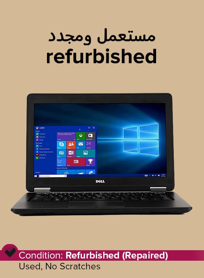 مجددة - لابتوب Latitude E7270 بشاشة 12.5 بوصة، معالج Intel Core i5/الجيل السادس/8GB RAM/256GB SSD/64MB رسومات Intel HD 520 إنجليزي أسود