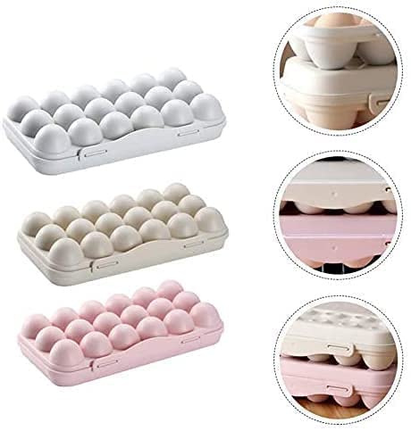 CLOUDTAB 18 Grids Egg Tray Holder Shockproof Storage Box Refrigerator Crisper Container Home Storage Box Egg Kitchen Organization Case for Home Refrigerator Kitchen Pack 2 Multicolor - Image 2