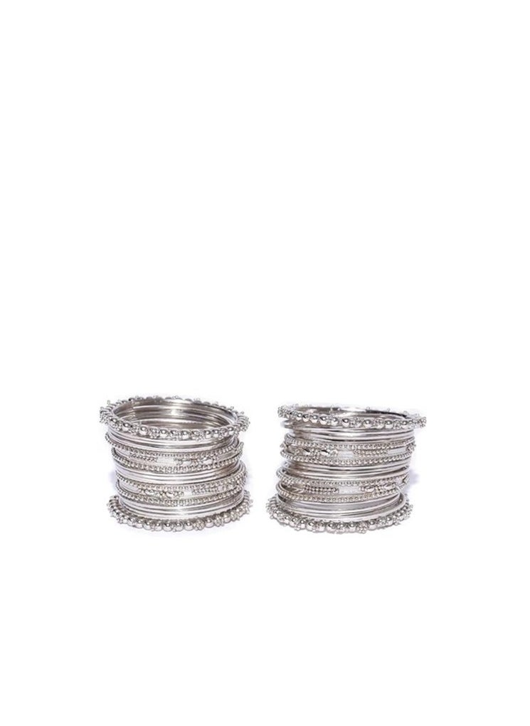 YouBella YouBella Jewellery for Women Traditional Silver Plated Oxidized Bracelet Bangle Set For Women  - Image 4