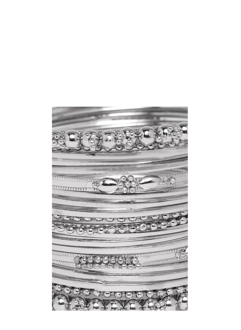 YouBella YouBella Jewellery for Women Traditional Silver Plated Oxidized Bracelet Bangle Set For Women  - Image 5