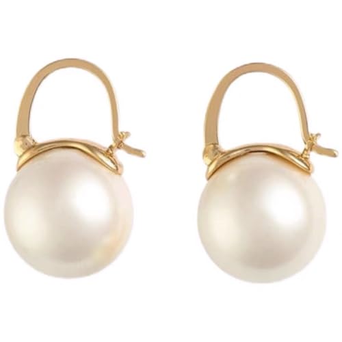 MEENAZ Hoop Earrings For Women & Girls Stylish | Western Korean Earrings Bali Swan| Pearl Earrings Set for Women Moti Accessories Aesthetic | Fashion American Diamond AD CZ Gold earinging - Image 1