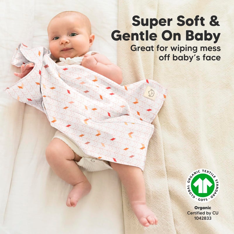 KeaBabies Organic Burp Cloths Baby Boy, Girl - 6-Pack Large Cotton Burping Cloths for Babies, Spit Up Rags, Super Absorbent, Ultra Soft Newborn Rag, Gender Neutral, Machine Washable, Durable (Prism) - Image 4