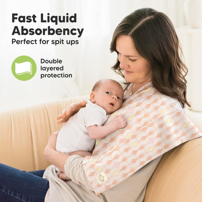 KeaBabies Organic Burp Cloths Baby Boy, Girl - 6-Pack Large Cotton Burping Cloths for Babies, Spit Up Rags, Super Absorbent, Ultra Soft Newborn Rag, Gender Neutral, Machine Washable, Durable (Prism) - Image 2