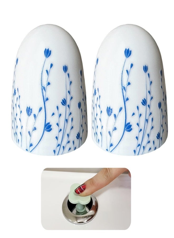 Beaspecal 2Pcs Toilet Bolt Covers with Elegant Colorful Printing,Nature Flower Plant Toilet Bowl Bolts Covers for Bathroom Decoration 2Pcs Toilet Replacement -4Pcs/Pack - Image 1