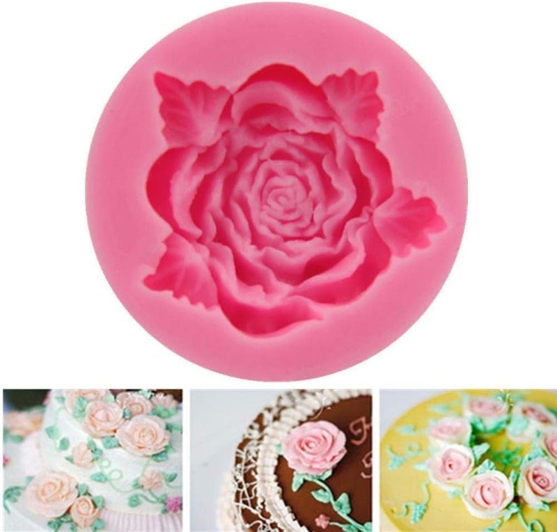 Skytail 2pc Small Rose Leaves Moulds Candle Rose Mold for DIY Scented Candle Wax Waxmelts Aromatherapy Epoxy Resin Crafts Home Decor Gifts Handmade Soap Bath Bombs Clay Chocolate Fondant Cake Molds - Image 3