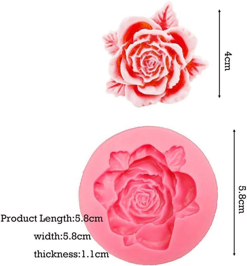 Skytail 2pc Small Rose Leaves Moulds Candle Rose Mold for DIY Scented Candle Wax Waxmelts Aromatherapy Epoxy Resin Crafts Home Decor Gifts Handmade Soap Bath Bombs Clay Chocolate Fondant Cake Molds - Image 2