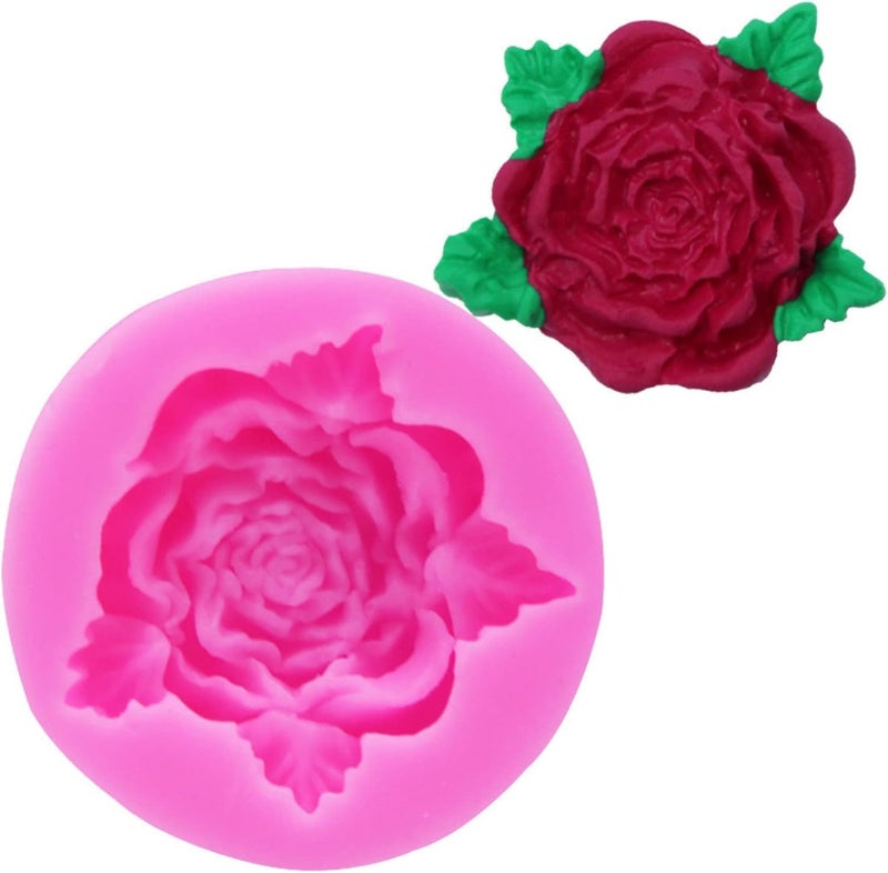 Skytail 2pc Small Rose Leaves Moulds Candle Rose Mold for DIY Scented Candle Wax Waxmelts Aromatherapy Epoxy Resin Crafts Home Decor Gifts Handmade Soap Bath Bombs Clay Chocolate Fondant Cake Molds - Image 4