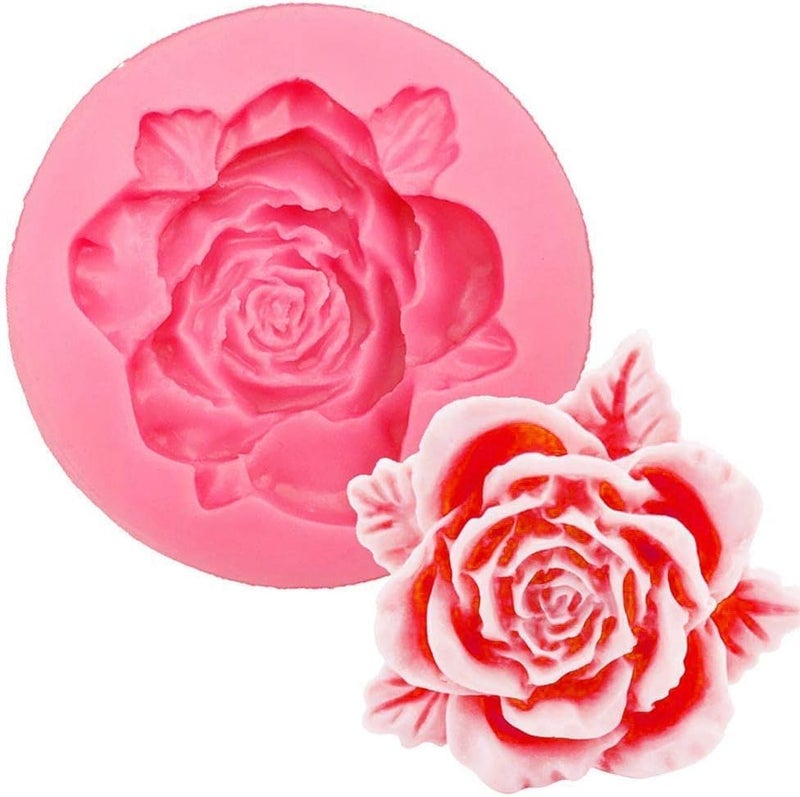 Skytail 2pc Small Rose Leaves Moulds Candle Rose Mold for DIY Scented Candle Wax Waxmelts Aromatherapy Epoxy Resin Crafts Home Decor Gifts Handmade Soap Bath Bombs Clay Chocolate Fondant Cake Molds - Image 5