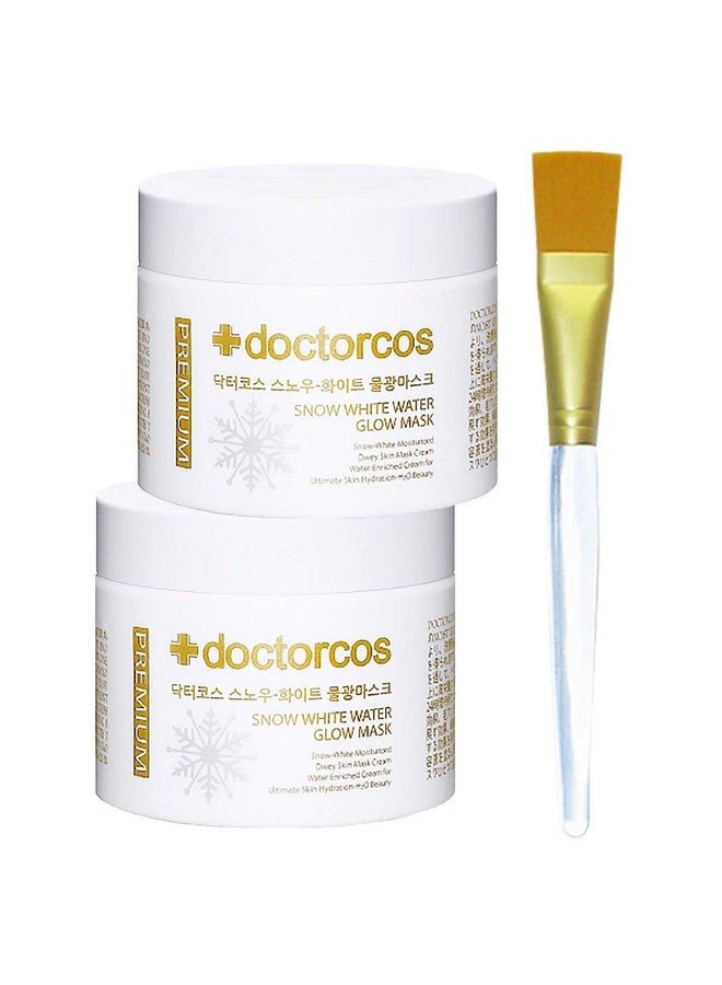 DOCTORCOS Snow White Water Glow Mask Cream Moisturizing Sheet Free Sleeping Pack (2 Original + Brush) - Image 1