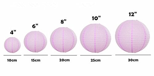 Kinteshun Folding Round Paper Lantern Reusable Chinese/Japanese Style Hanging Ornament Lamp Cover for Garden Birthday Party Decoration Supplies(Pink,10pcs Assorted Sizes) - Image 2
