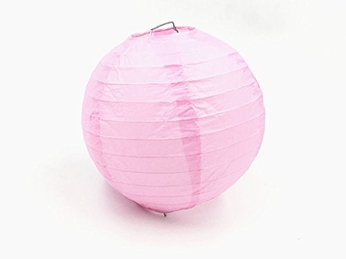 Kinteshun Folding Round Paper Lantern Reusable Chinese/Japanese Style Hanging Ornament Lamp Cover for Garden Birthday Party Decoration Supplies(Pink,10pcs Assorted Sizes) - Image 3