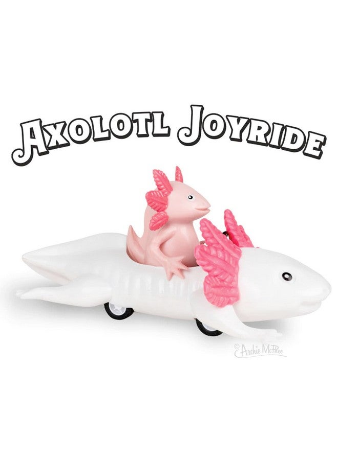 Accoutrements Archie McPhee Hilarious and Funny Cute Little Pink Axolotl in Joyride Pull Back Car - 5-3/4"", Small - Image 4