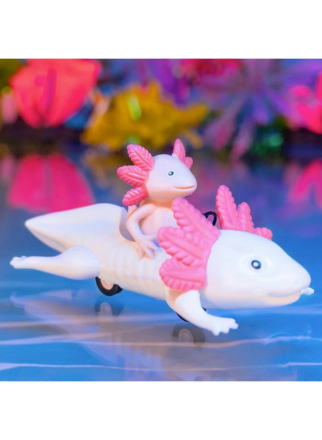 Accoutrements Archie McPhee Hilarious and Funny Cute Little Pink Axolotl in Joyride Pull Back Car - 5-3/4"", Small - Image 2