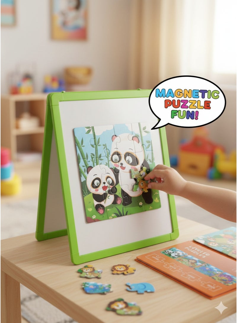ديو تويز مجموعة ألغاز مغامرات سفاري مغناطيسية 4 في 1 (73 قطعة) | مجموعة ألغاز تركيب الصور المتدرجة - Image 5
