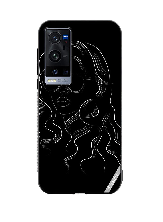 VR CREATIVE Protective Case Cover For Vivo X60 Pro Plus Line Art Long Hair Design Multicolour - Image 1