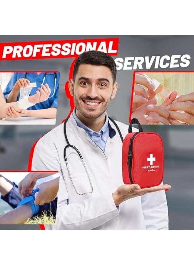 شنطة إسعافات أولية متكاملة، 130 قطعة للطوارئ، مثالية للمنزل، العمل، والسفر، لضمان سلامة العائلة في أي وقت - Image 3