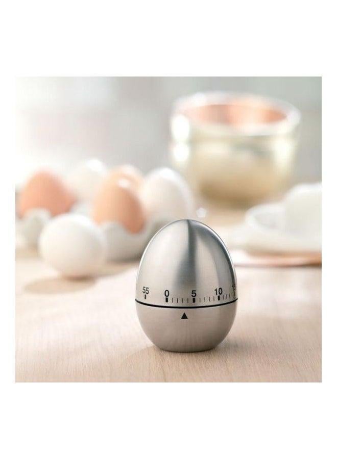 مؤقت مطبخ على شكل بيضة فضي 6x7.5 سنتيمتر - Image 2