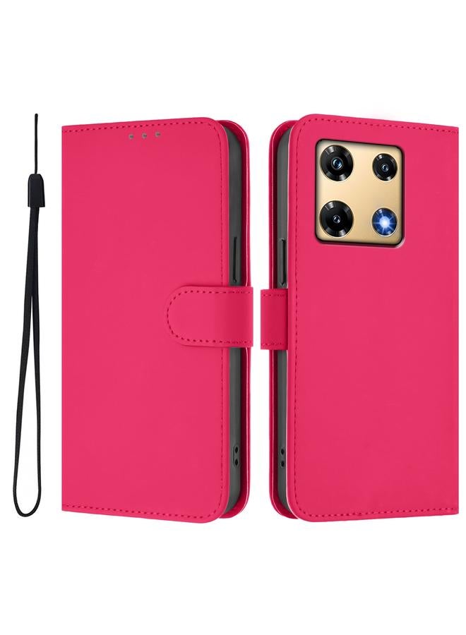 S-TOP Case For Infinix Note 30 Pro 4G Skin Feel Solid Color Leather Phone Case with Lanyard - Image 2