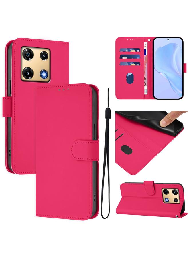 S-TOP Case For Infinix Note 30 Pro 4G Skin Feel Solid Color Leather Phone Case with Lanyard - Image 1
