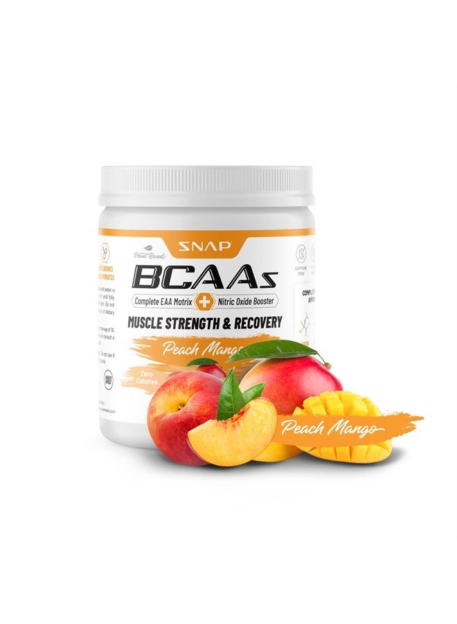 SNAP SUPPLEMENTS Snap BCAA Powder Essential Amino Supplement with Nitric Oxide Booster - Pre Workout Powder, Recovery Supplements Post Workout, Muscle Strength, BCAA for Women & Men (30 Servings) (Peach Mango) - Image 5
