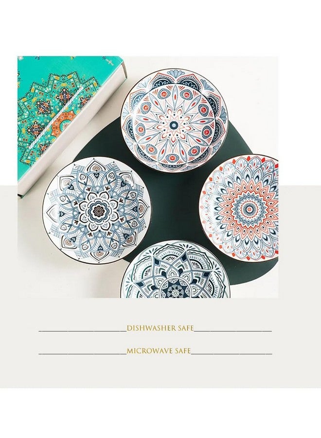 بي- بلس إنترناشونال أوعية بي بلس إنترناشونال، أوعية سيراميك، مجموعة أوعية، مجموعة أوعية سيراميك، أوعية تقديم الوجبات الخفيفة، وعاء إفطار، أوعية للوجبات الخفيفة، أوعية حساء، وعاء سيراميك (مجموعة من 4 قطع، بنمط عشوائي) متعدد الألوان 300 مل - Image 4