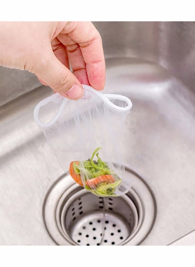 أكنزلмед 100 قطعة من أكياس مصفاة حوض المطبخ للاستخدام مرة واحدة - أكياس فلتر شبكية لتصريف الحوض وجمع بقايا الطعام والنفايات المتبقية - Image 3