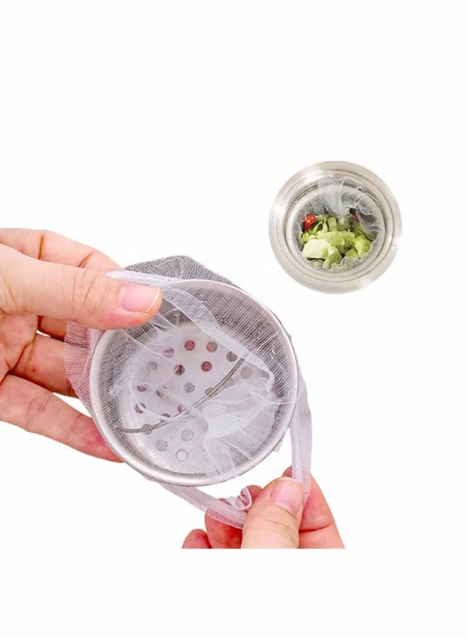 أكنزلмед 100 قطعة من أكياس مصفاة حوض المطبخ للاستخدام مرة واحدة - أكياس فلتر شبكية لتصريف الحوض وجمع بقايا الطعام والنفايات المتبقية - Image 5