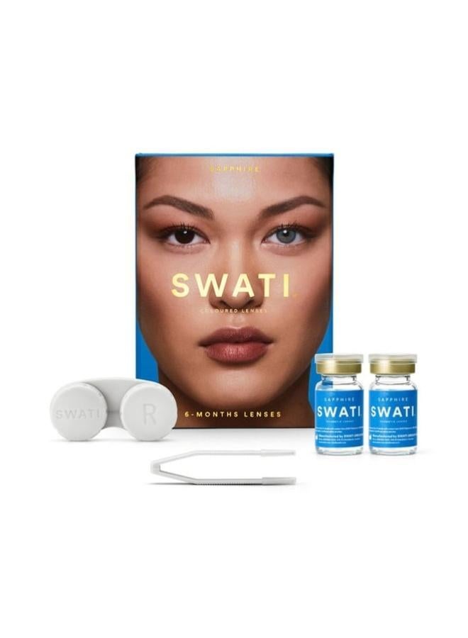 swati Cosmetics Coloured Contact Lenses  Sapphire 6 Months - Image 1
