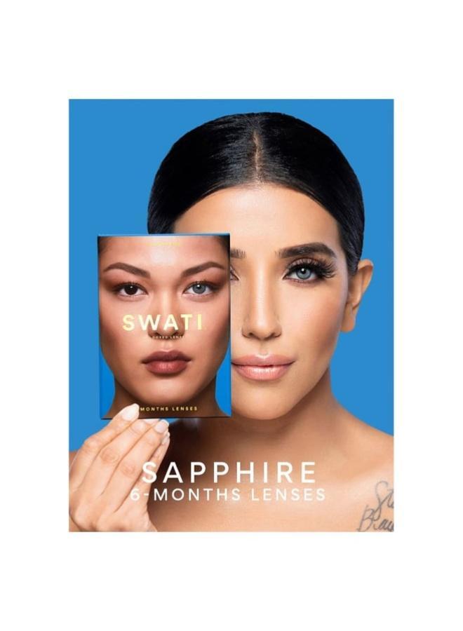 swati Cosmetics Coloured Contact Lenses  Sapphire 6 Months - Image 5