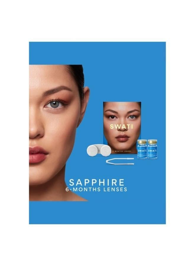 swati Cosmetics Coloured Contact Lenses  Sapphire 6 Months - Image 3