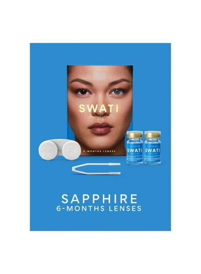 swati Cosmetics Coloured Contact Lenses  Sapphire 6 Months - Image 4
