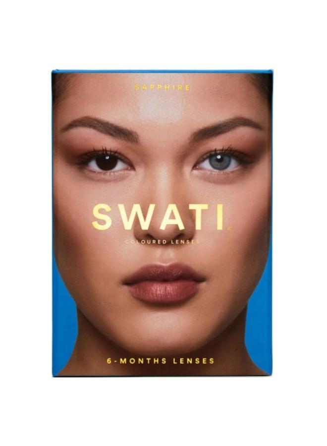 swati Cosmetics Coloured Contact Lenses  Sapphire 6 Months - Image 2