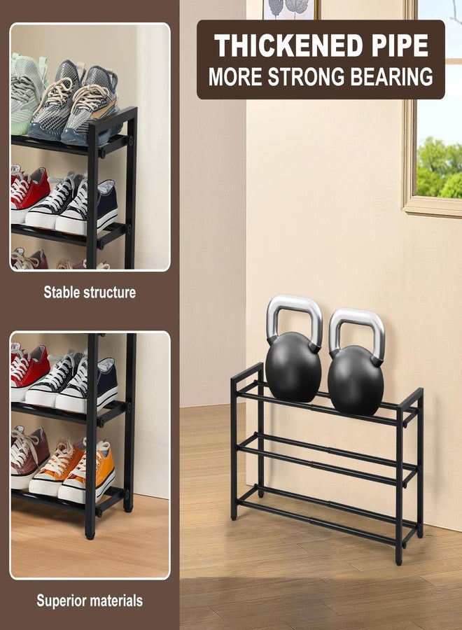 SALADAYS 3-Tier Expandable Shoe Rack, Adjustable Shoe Storage Shelf Organizer, Sturdy and Durable Metal Structure Free Standing Shoe Rack for Closet Entryway Doorway(Black) - Image 4