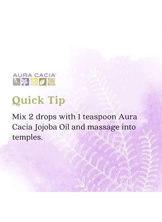 Aura Cacia زيت إكليل الجبل الأساسي 100% نقي من فيربينون | عضوي معتمد، مختبر GC/MS للتأكد من النقاء | 7.4 مل (0.25 أونصة سائلة) | روزماري نوس أوفيسيناليس - Image 5