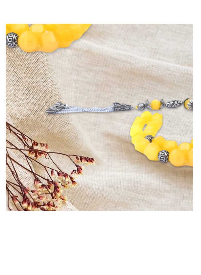 JADWAR - Male Rosary with Yellow Onyx 10mm, perfect for everyday use - Image 1