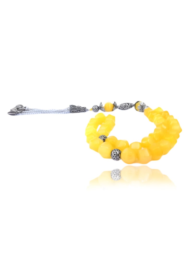 JADWAR - Male Rosary with Yellow Onyx 10mm, perfect for everyday use - Image 1