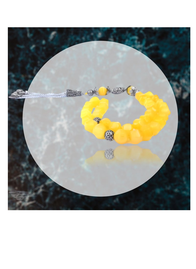 JADWAR - Male Rosary with Yellow Onyx 10mm, perfect for everyday use - Image 1