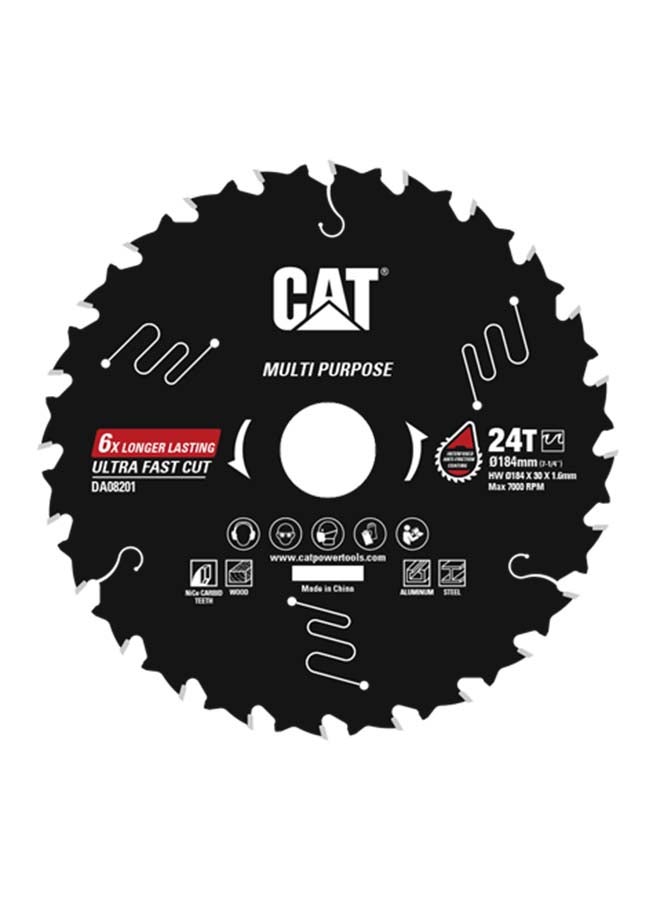 CATERPILLAR CAT DA08201 TCT Circular Saw Blade-Multipurpose Ø184mm 7-1/4” 